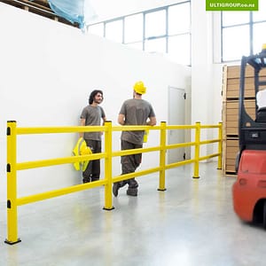 These impactable gates protect staff and go easy on the forklift