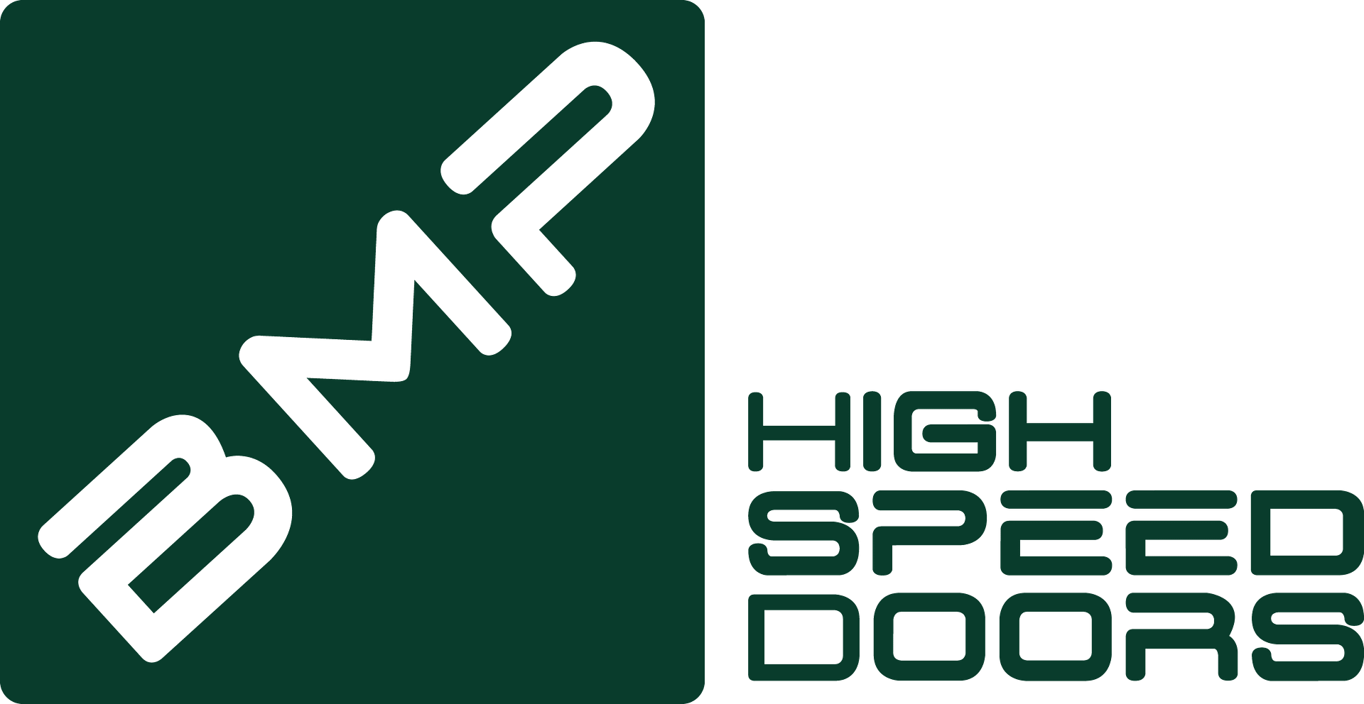 BMP High Speed Doors logo in dark green and black.