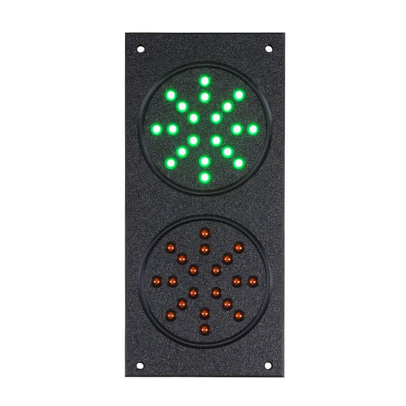 TCS-3000 Sure-Lite exterior traffic light unit with green and red LED displays.