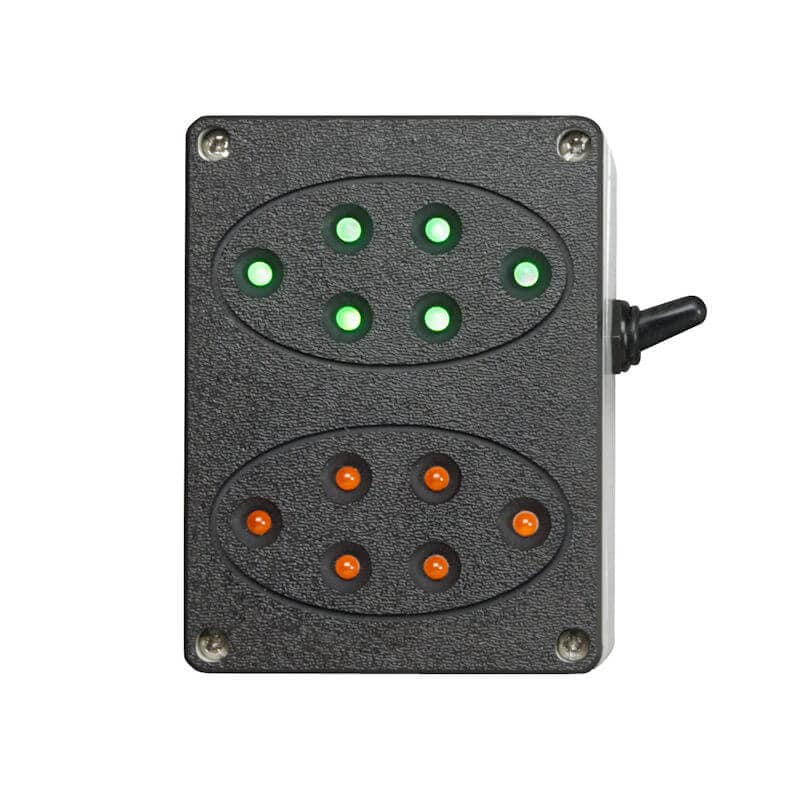 TCS-3000 Sure-Lite interior control box with green and orange LED indicators.