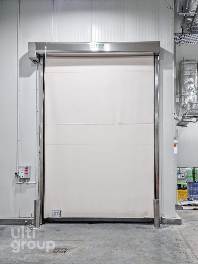 Ulti-Roll high speed door installed in a food processing facility.