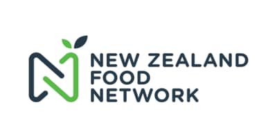 New Zealand Food Network logo with green and navy blue stylised N icon.