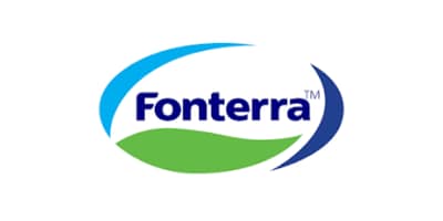Fonterra logo with blue and green swoosh elements