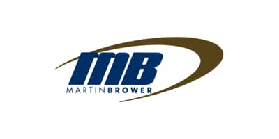 Martin Brower company logo with blue MB initials and a brown swoosh.
