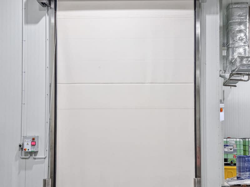 Ulti-Roll high speed door installed in a food processing facility.