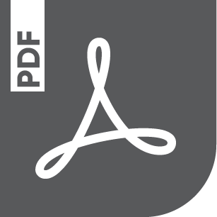 Adobe PDF icon with white logo on grey background