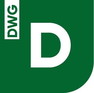 DWG file format icon with a large white D on a green background.